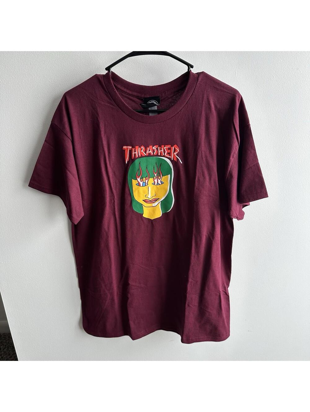 Thrasher Men’s T Shirt Burgundy Size Large NWT